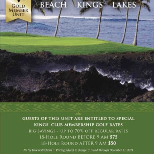 Ask about our Kings' Club Membership Golf Rates